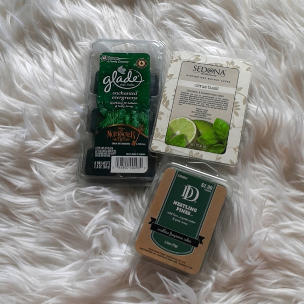 Bundle of 3 NWT Assorted Nature & Holiday Green Wax Melts